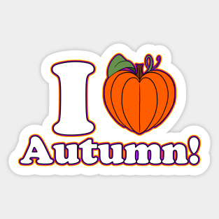 I [Love] Autumn! - Tricolored Outline Sticker